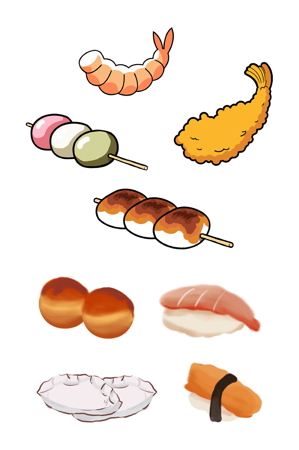 日本美食插画免抠素材