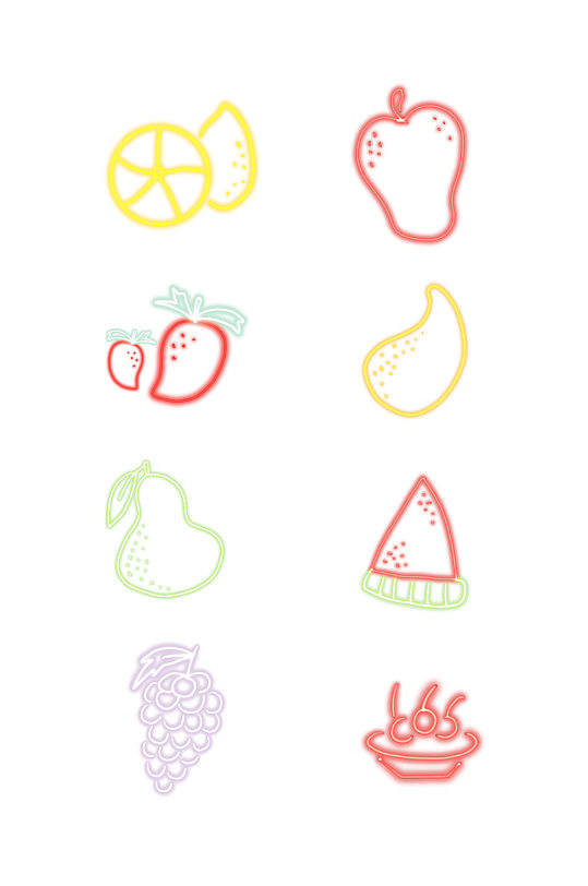 线描装饰水果蔬菜免抠