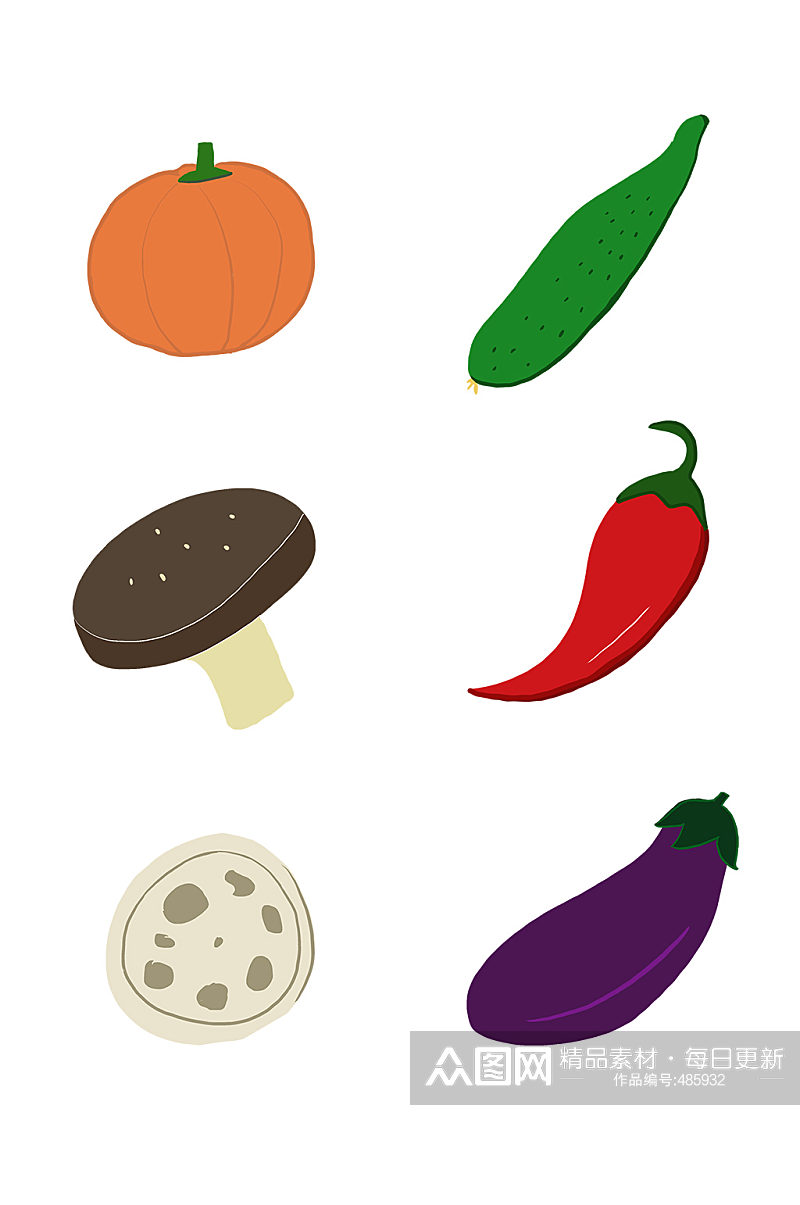 蔬菜系列手绘设计元素素材