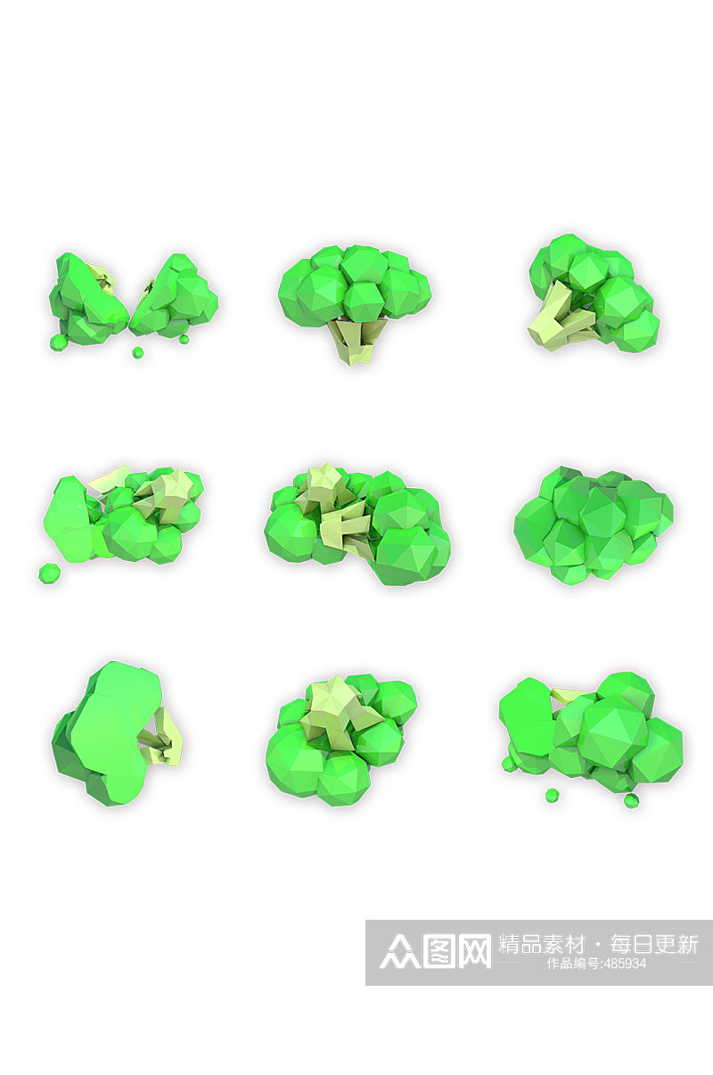 西兰花元素蔬菜卡通素材素材