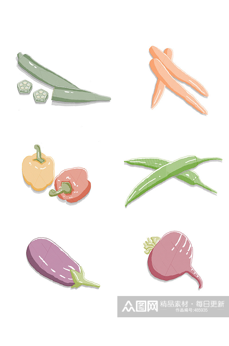 插画矢量食物蔬菜套图免抠素材
