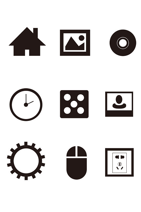 商业线性生活小图标元素-众图网