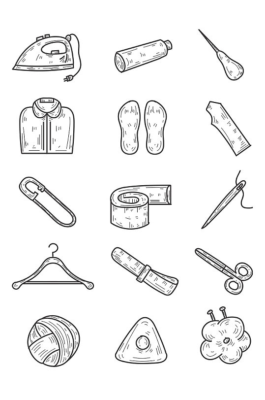 缝纫服装设计工具免抠素材