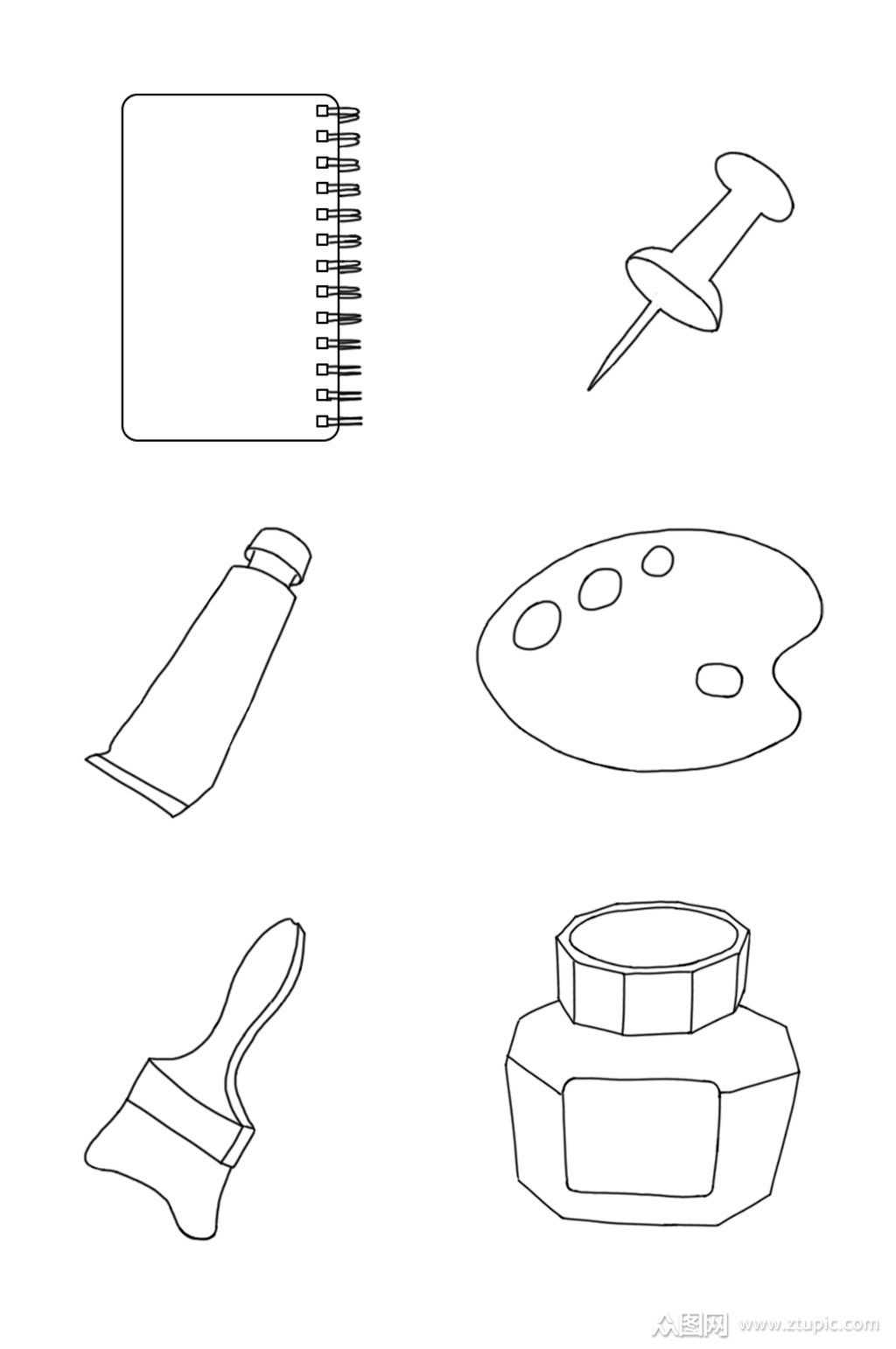 绘图工具本子水彩墨水笔刷