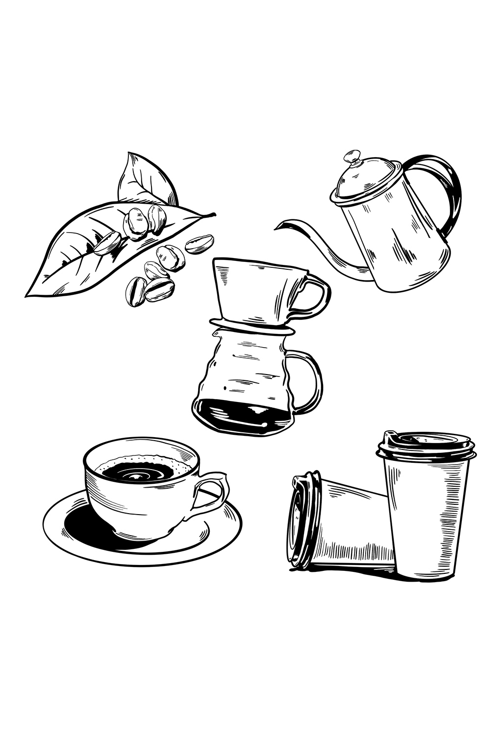 咖啡器具简笔画图片