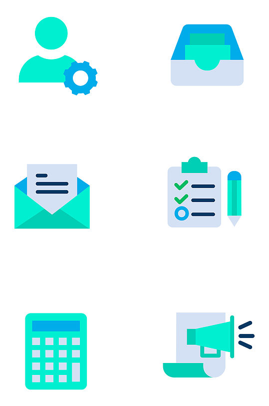 公司商务办公工具图标免抠