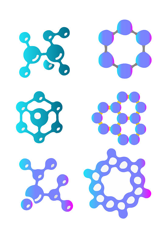 化学分子样式的小图标免抠 化学元素