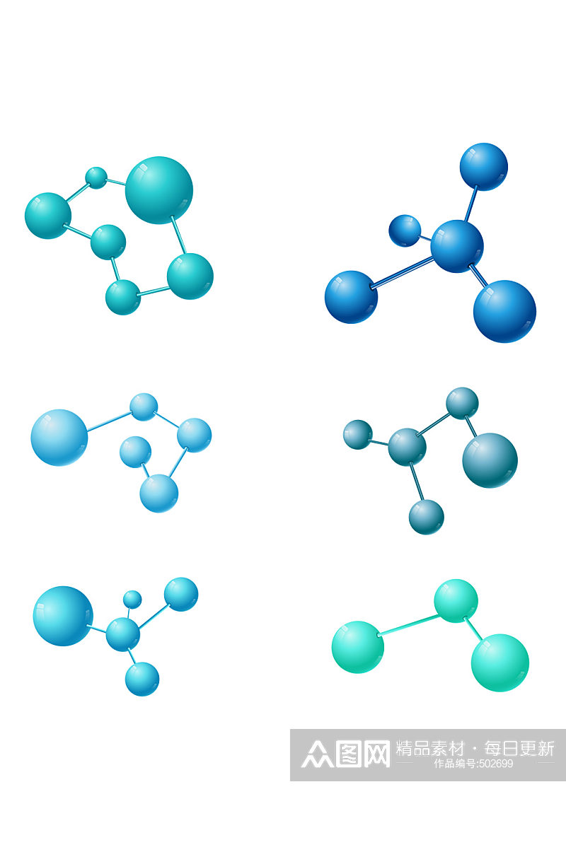 分子结构DNA图案设计元素  化学元素素材