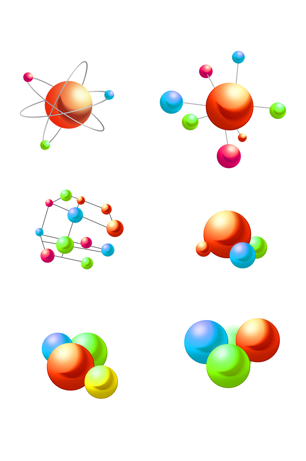 分子结构免抠插画矢量 化学元素