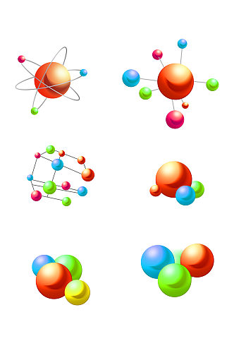 分子结构免抠插画矢量 化学元素