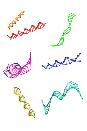 基因链化学元素分子免抠素材 化学元素
