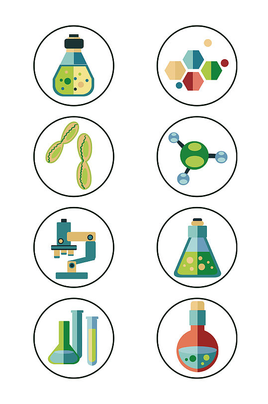 化学常用图标素材实验仪器免抠-众图网