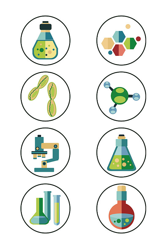 化学常用图标素材实验仪器免抠 化学元素
