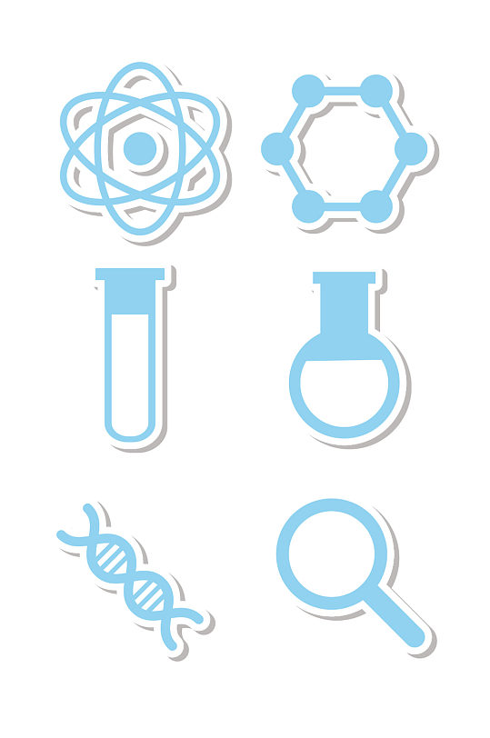 化学实验用品装饰图案免抠 化学元素