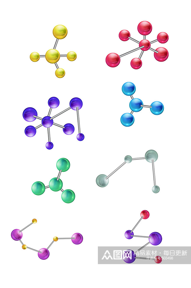 矢量分子结构DNA图案设计元素 化学元素素材