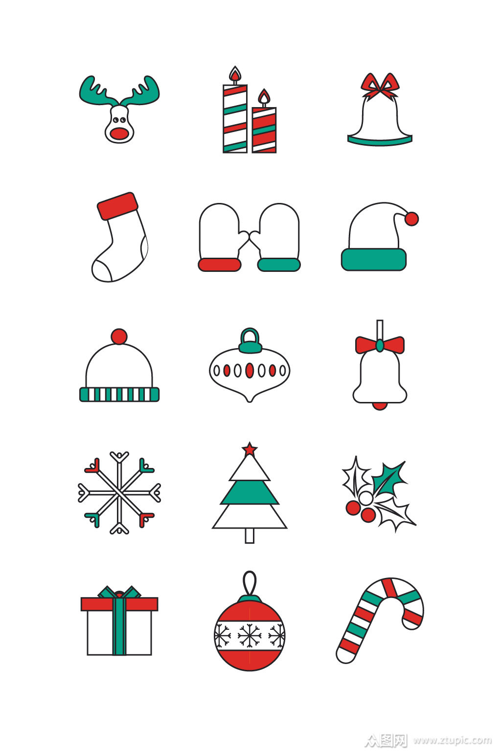 圣诞节矢量图标免抠