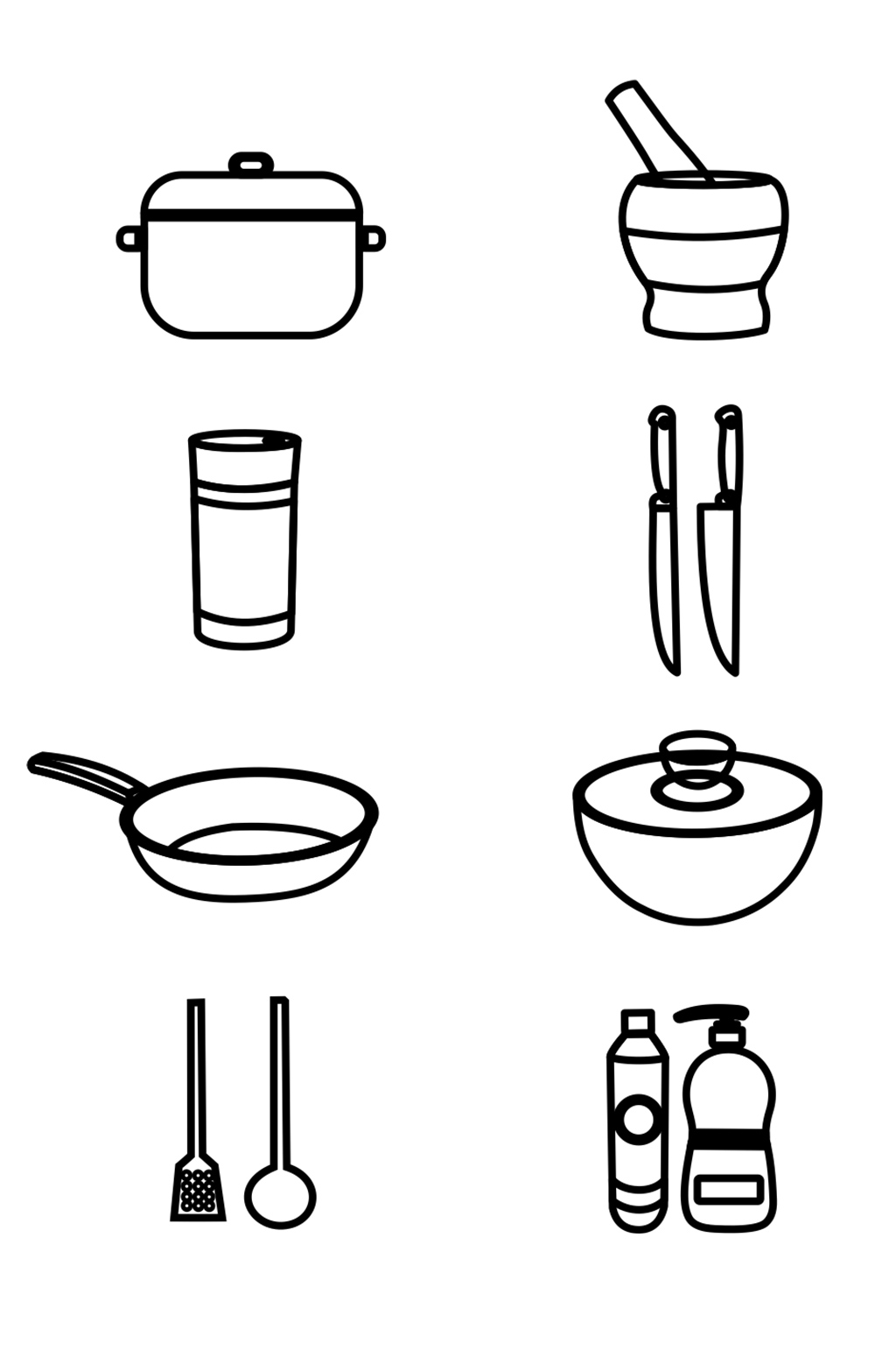 餐具简笔画 厨房用品图片