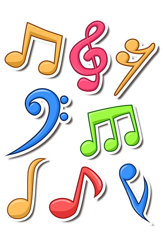 黑色五线谱音符素材