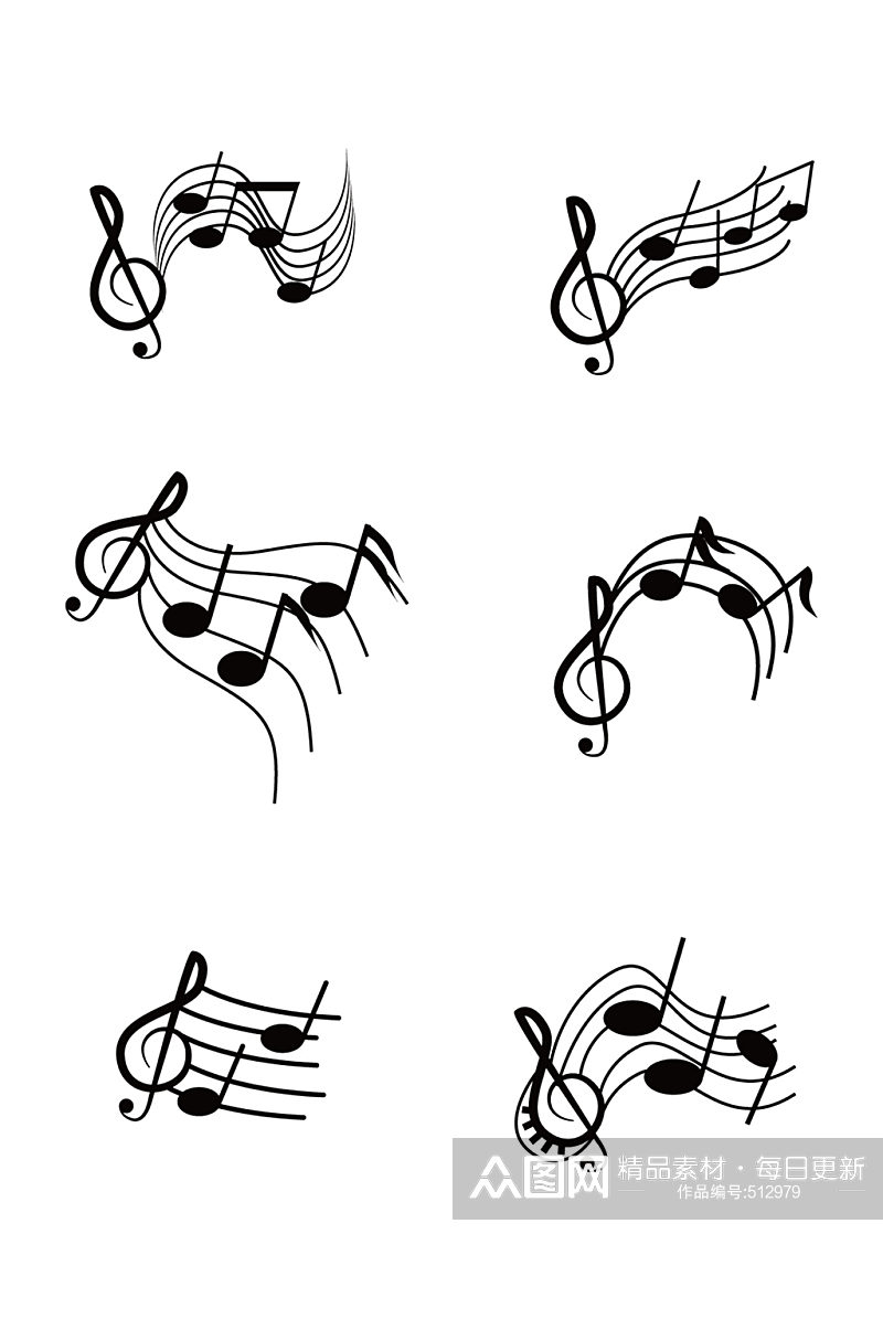 矢量音乐音符图标设计元素免扣素材