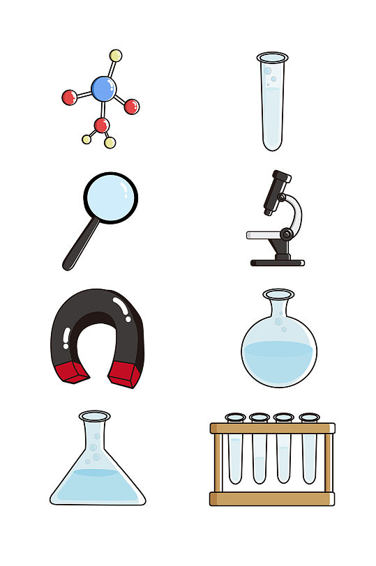 矢量生物化学科学图标免扣 化学元素