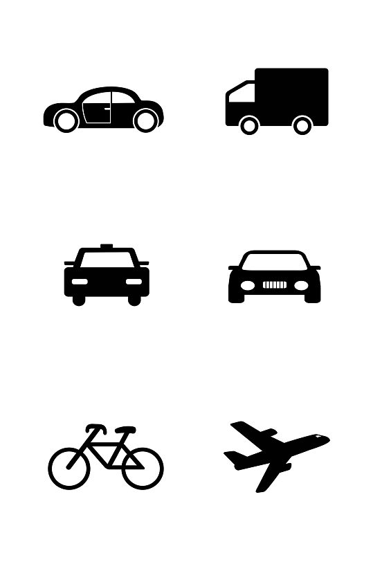 简约黑色交通工具标志免抠-众图网