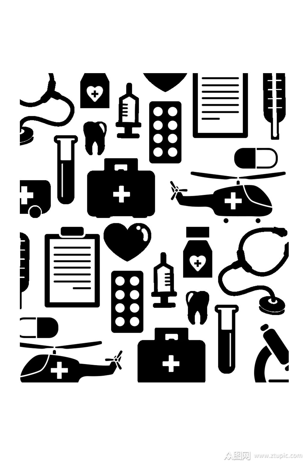 医学背景底纹元素免抠医疗器材