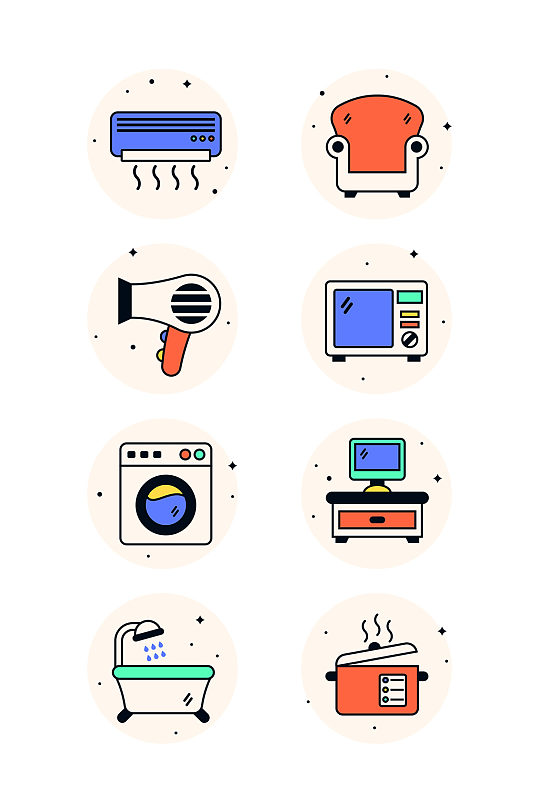 卡通家电家居家具套图免抠