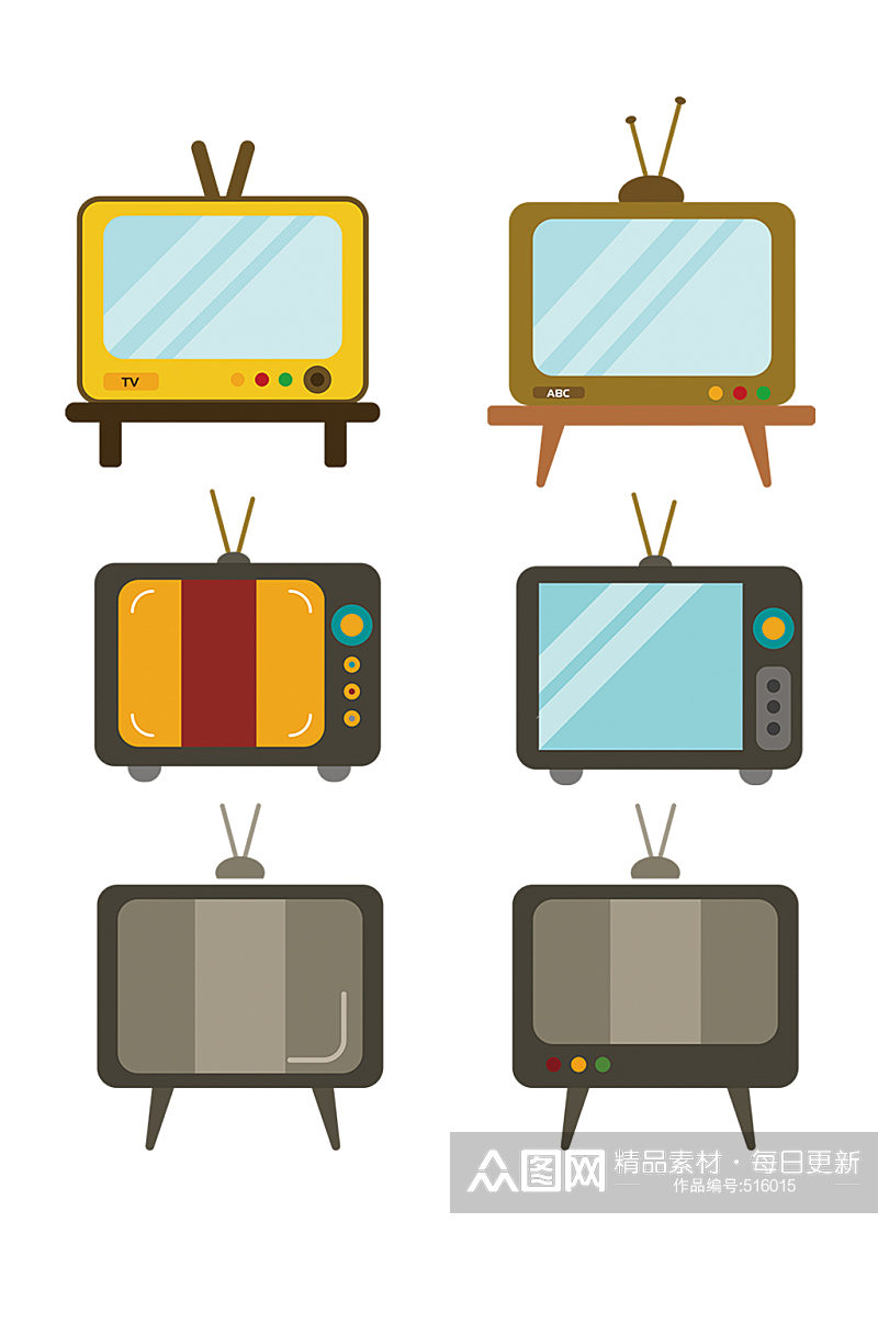 卡通电视机家具家电免抠元素素材