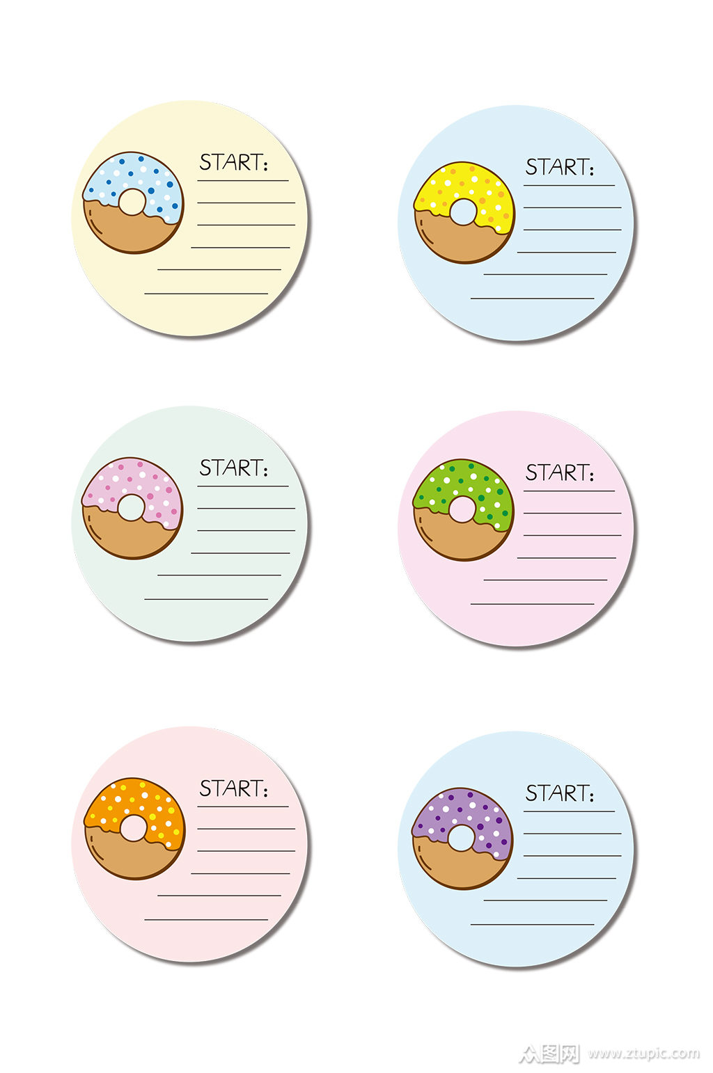 卡通美食甜甜圈图案便签便利贴