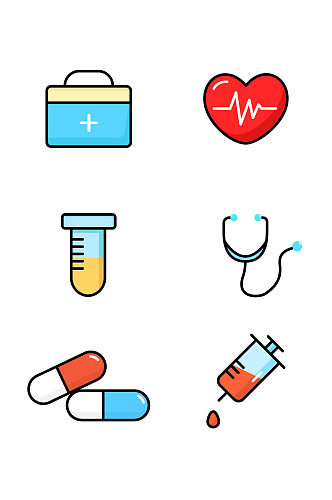 简约医疗图标元素矢量免抠