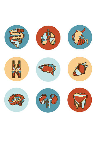 人体器官医学医疗内脏朋克捐献图标