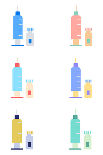 商务医疗科技针注射器针管简约扁平图标