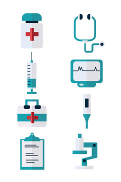 扁平化医疗用品素材免抠