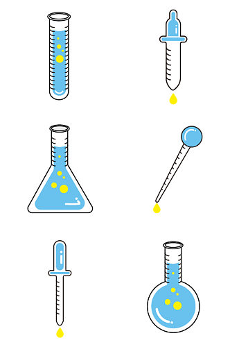 实验仪器试管元素设计免抠 化学元素
