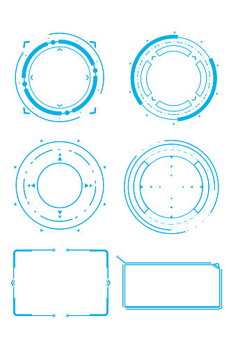 蓝色未来感科技边框几何边框方框圆框对话框