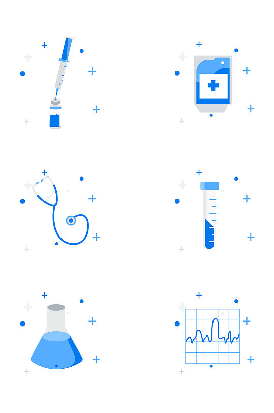 医院医疗用品矢量扁平卡通元素免抠