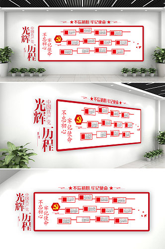 中国共产党发展历程文化墙
