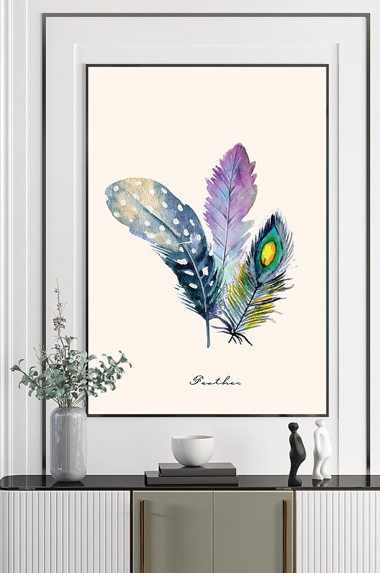 创意羽毛艺术装饰画