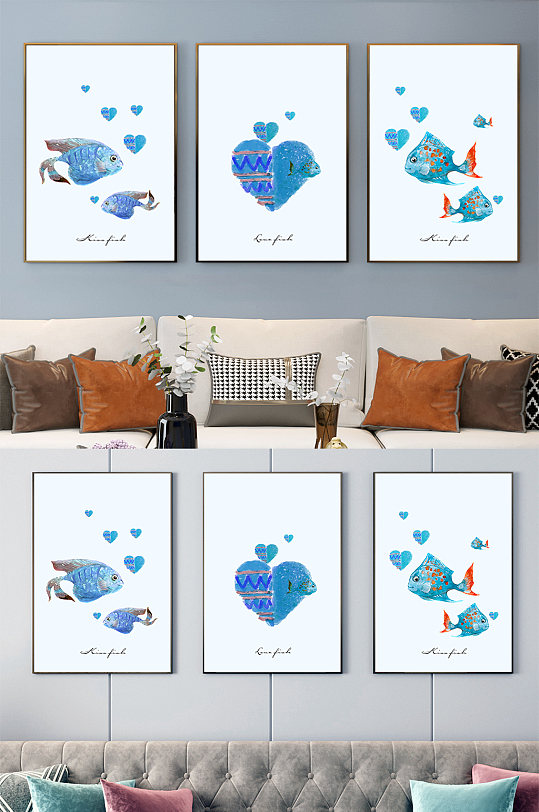 简约小清新卡通动物装饰画-众图网