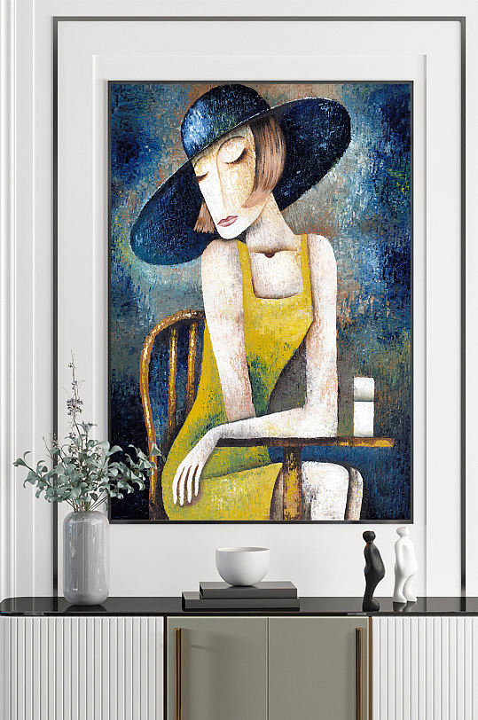 冷酷直发时尚人物装饰画立即下载酷帅短发侧脸艺术装饰画立即下载立即