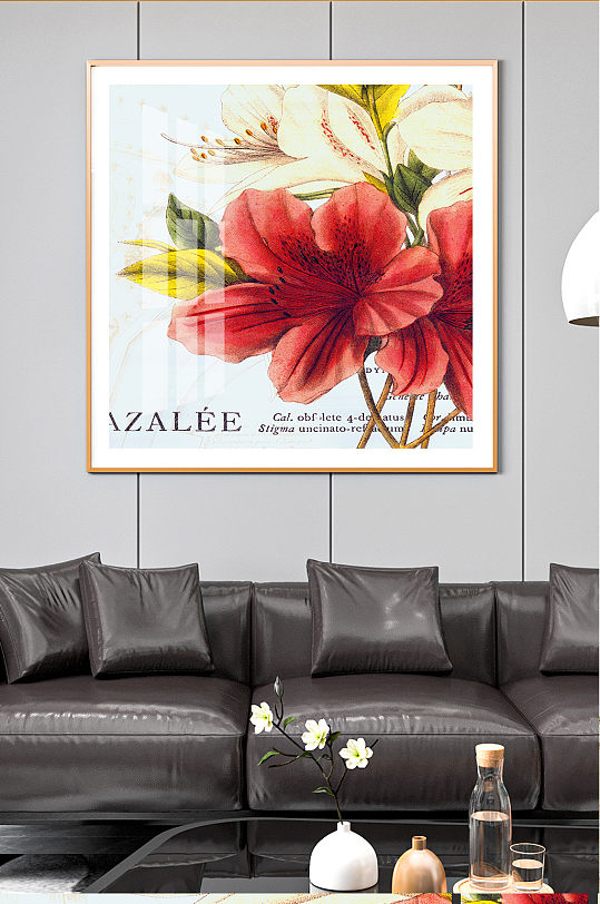 大花朵英文海报装饰画