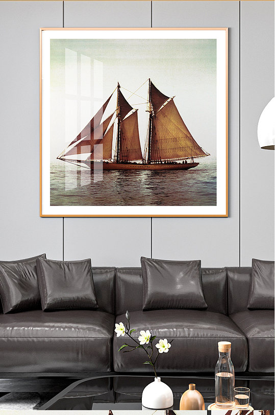 大海帆船摄影装饰画