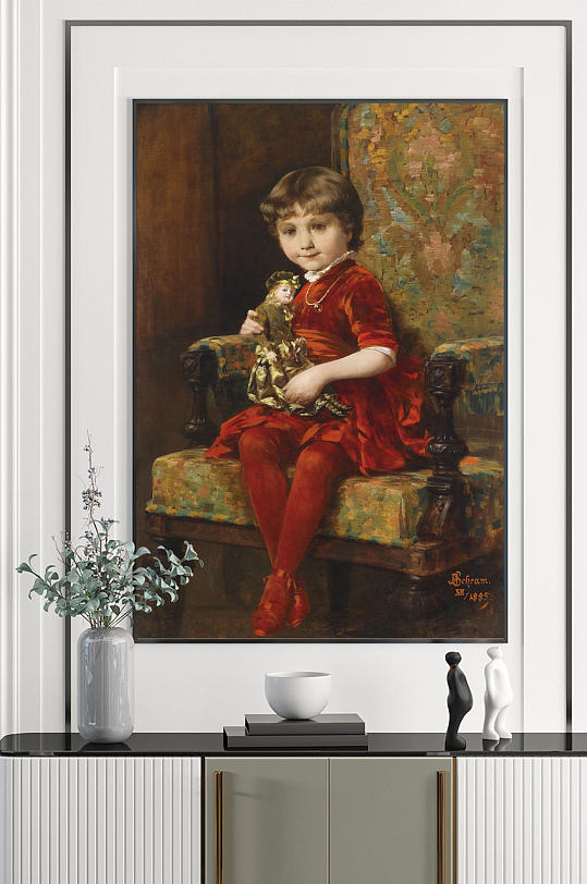 欧洲贵族小男孩油画装饰画
