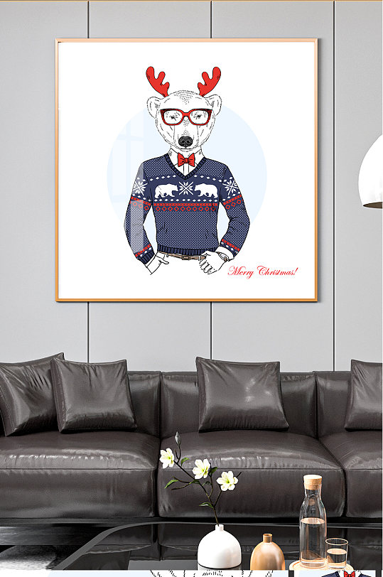 时尚呆萌鹿先生装饰画