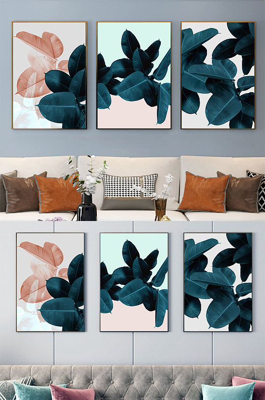 大片绿叶艺术装饰画