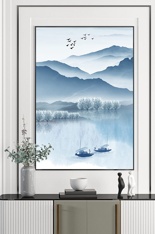 现代简约山水装饰画