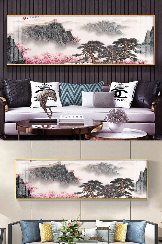 长城远景水墨装饰画-众图网