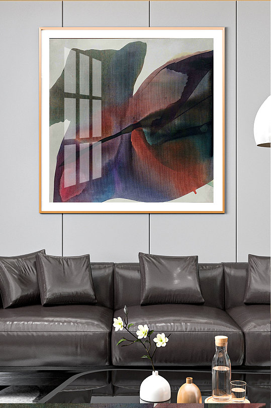 水彩深色块艺术画