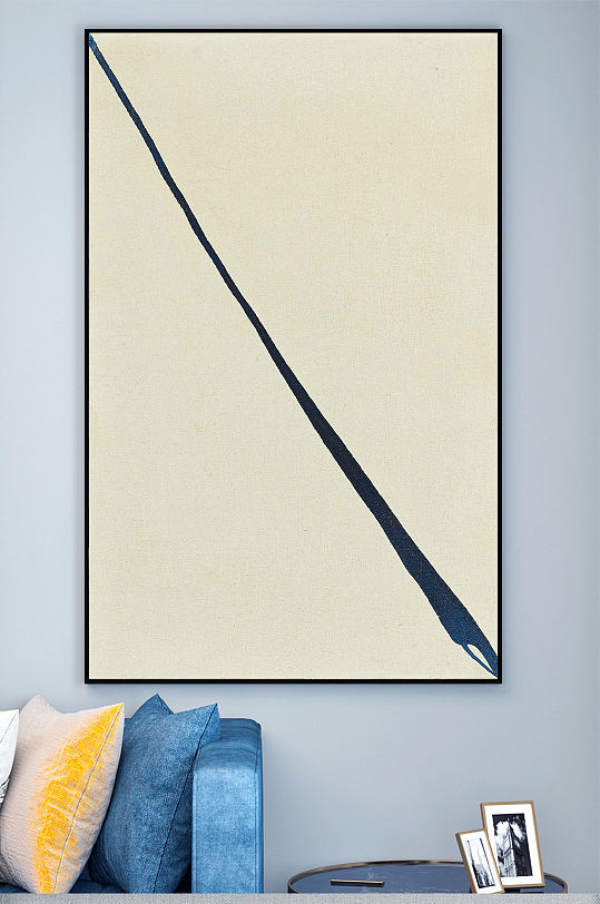 水彩艺术深蓝直线