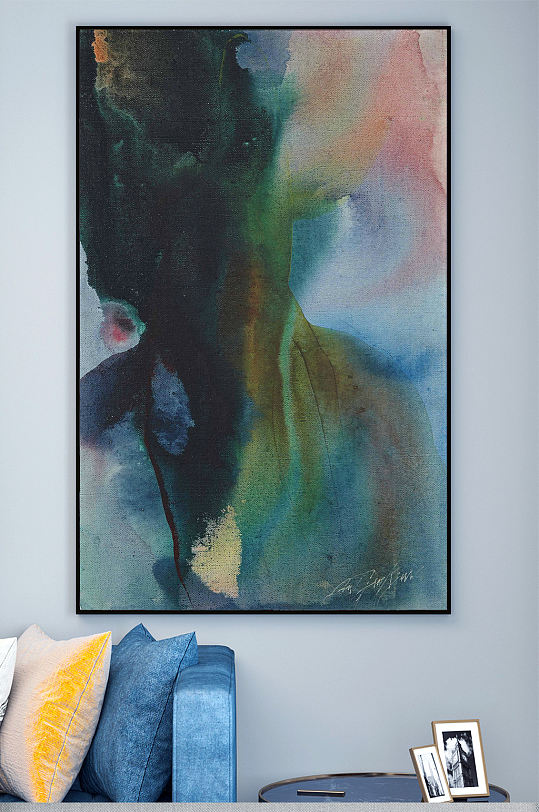 人物抽象色彩装饰画图片-人物抽象色彩装饰画设计素材-人物抽象色彩